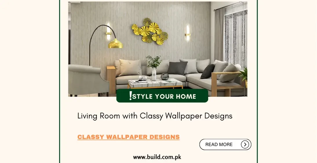 Living Room with Classy Wallpaper Designs