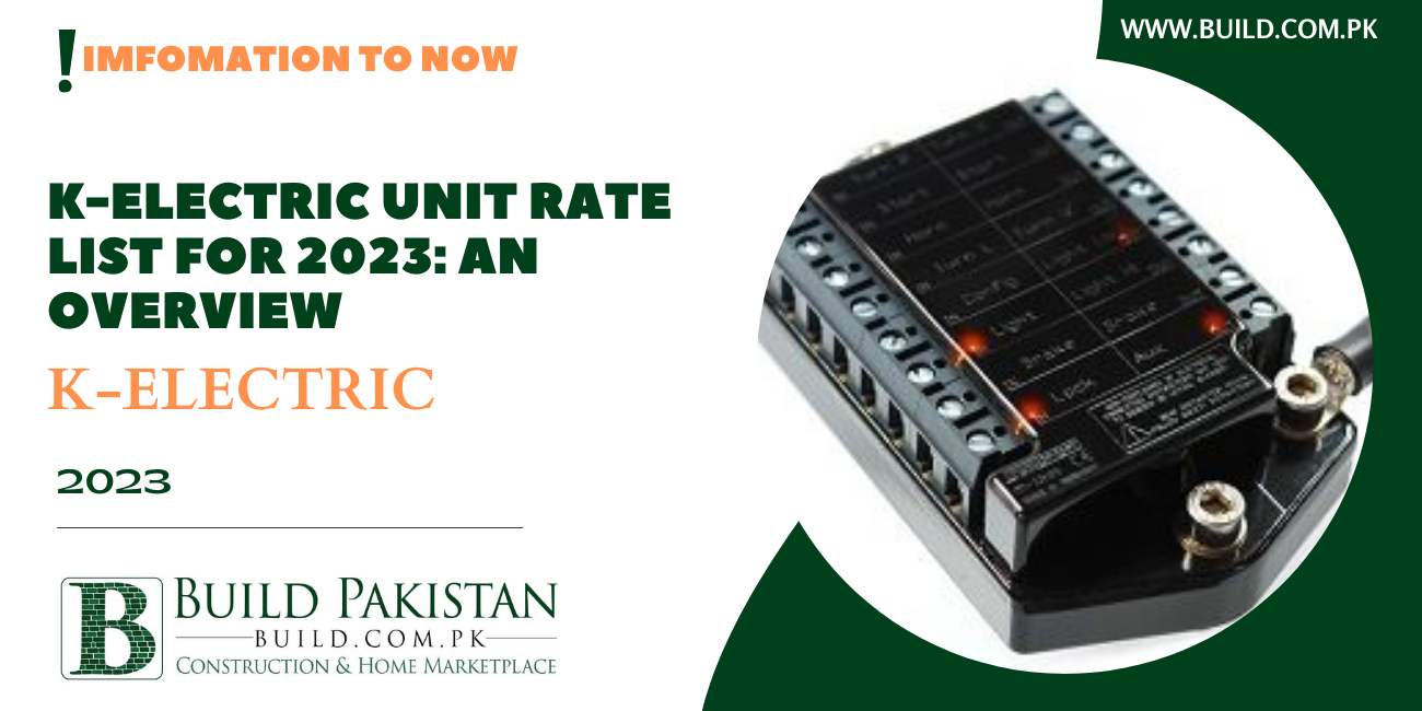 K-Electric Unit Rate List for 2023: An Overview