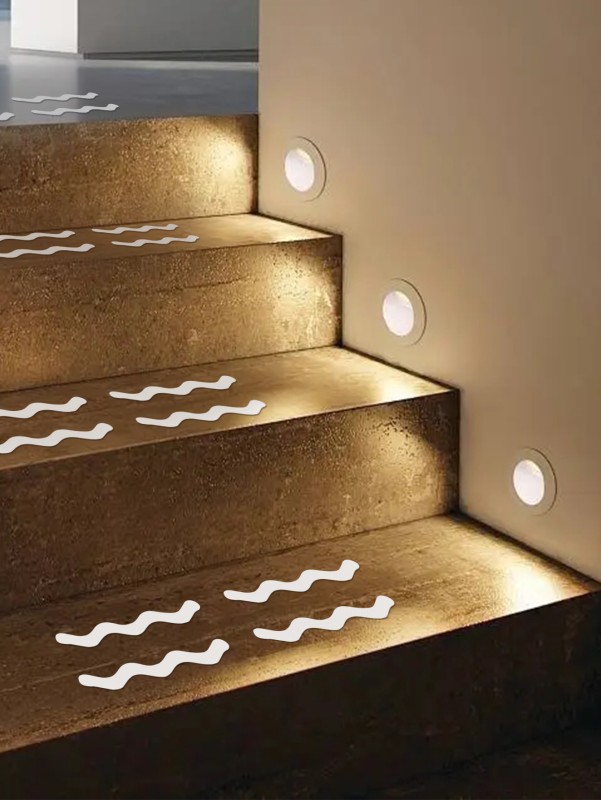 Transparent non slip bath shower mats stickers Peel and stick anti slip shower stickers zigzag type-Black & White (1Pack - 10pcs)